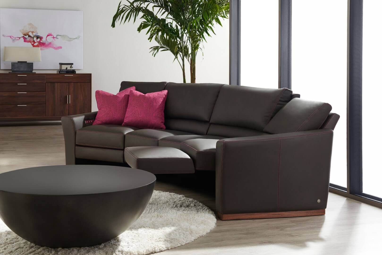 Bryant Wedge Sectional. High-style, custom motion furniture. From our Style-in-Motion Collection.
