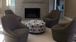 hearth room with swivel chairs